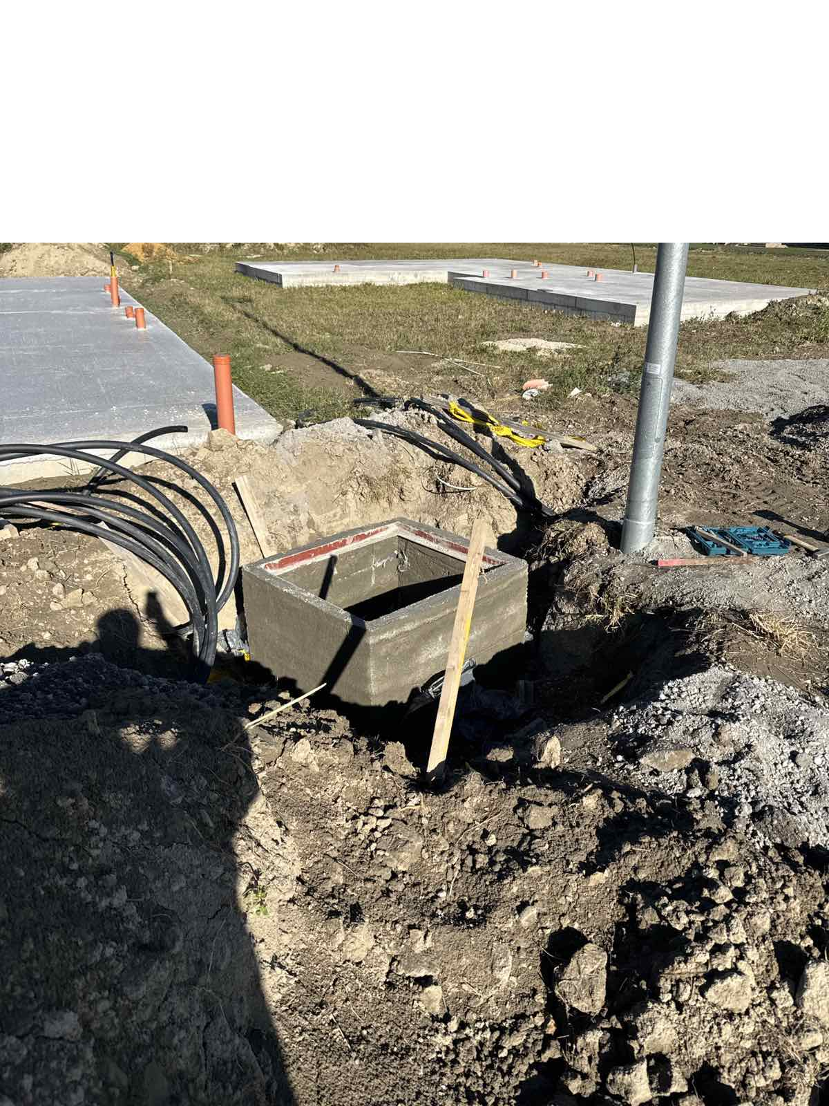 JCB kotró munka közben