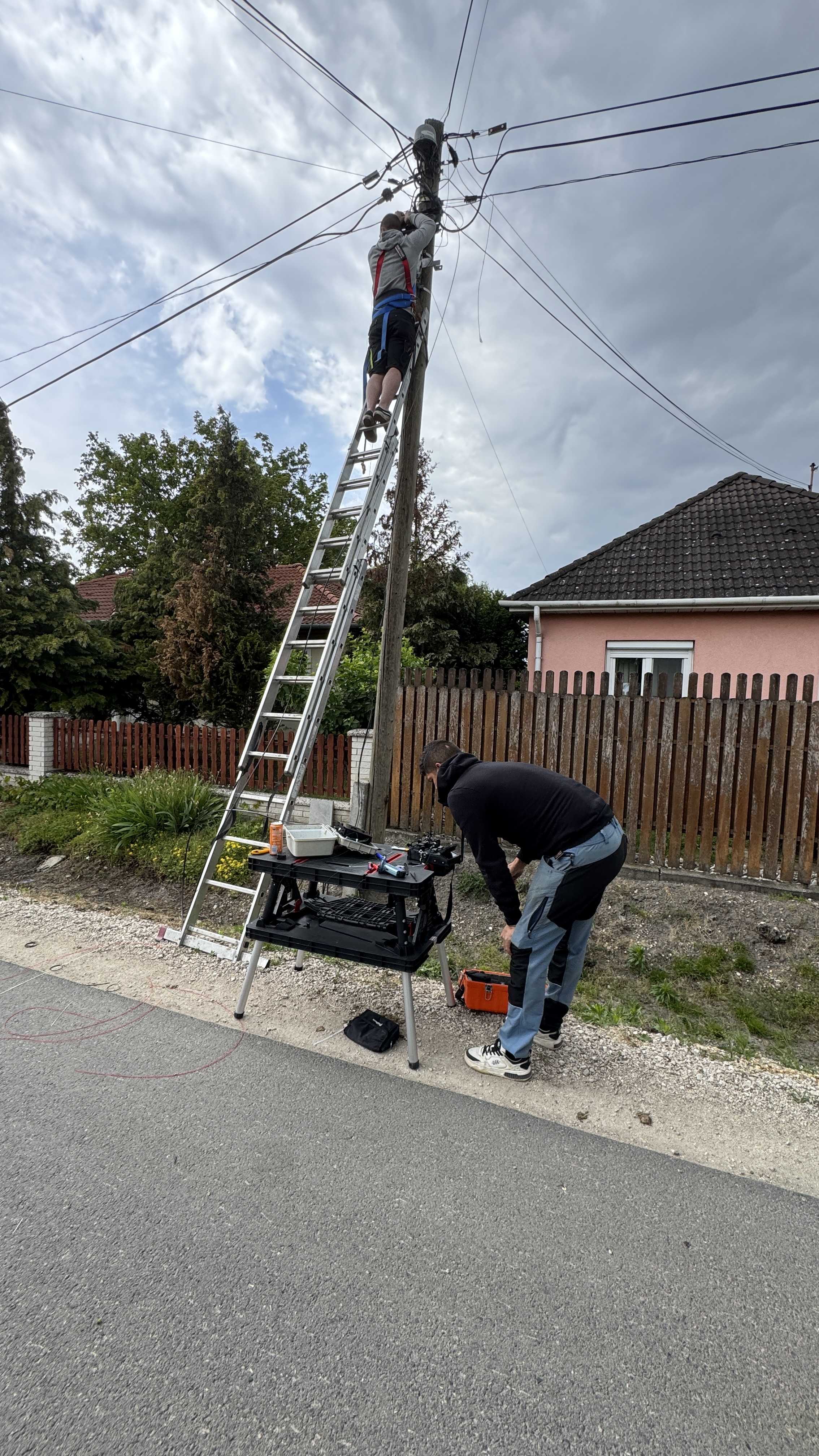 JCB kotró munka közben